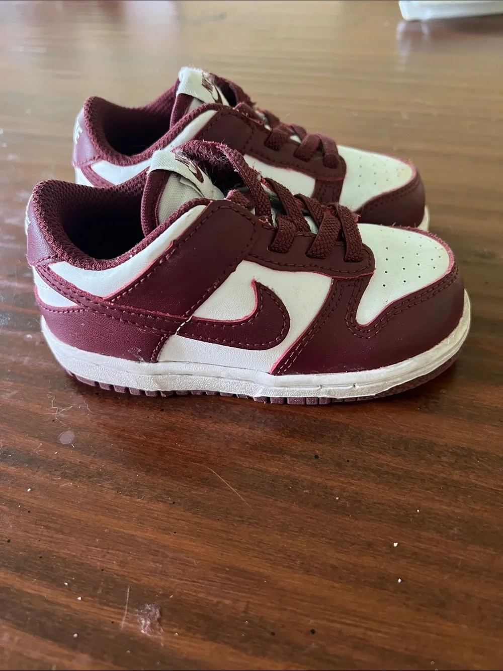 Nike Kids Maroon and White Low-Top Sneakers